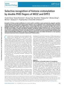 nchembio.2218-Selective recognition of histone crotonylation by double PHD fingers of MOZ and DPF2