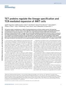 ni.3630-TET proteins regulate the lineage specification and TCR-mediated expansion of iNKT cells
