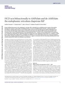 nsmb.3337-FICD acts bifunctionally to AMPylate and de-AMPylate the endoplasmic reticulum chaperone BiP