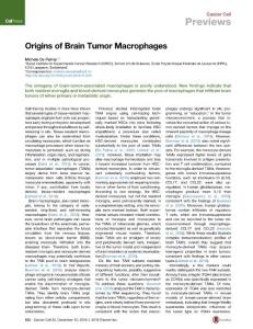 Cancer Cell-2016-Origins of Brain Tumor Macrophages