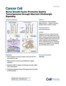 Cancer Cell-2016-Nerve Growth Factor Promotes Gastric Tumorigenesis through Aberrant Cholinergic Signaling
