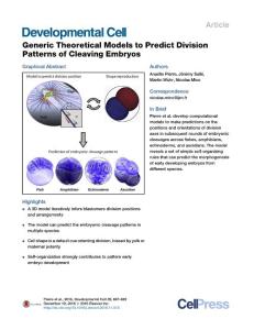 Developmental Cell-2016-Generic Theoretical Models to Predict Division Patterns of Cleaving Embryos