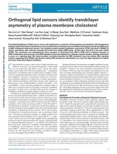 nchembio.2268-Orthogonal lipid sensors identify transbilayer asymmetry of plasma membrane cholesterol