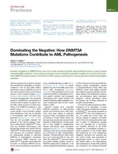 Cell Stem Cell-2017-Dominating the Negative How DNMT3A Mutations Contribute to AML Pathogenesis