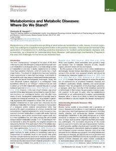 Cell Metabolism-2017-Metabolomics and Metabolic Diseases Where Do We Stand