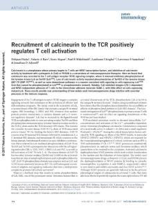 ni.3640-Recruitment of calcineurin to the TCR positively regulates T cell activation