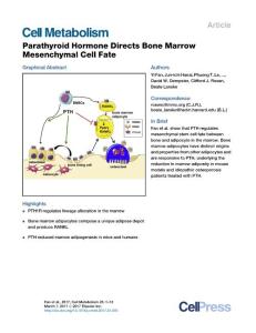 Cell Metabolism-2017-Parathyroid Hormone Directs Bone Marrow Mesenchymal Cell Fate