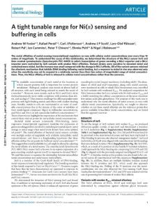 nchembio.2310-A tight tunable range for Ni(II) sensing and buffering in cells