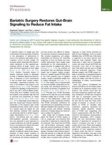 Cell Metabolism-2017-Bariatric Surgery Restores Gut-Brain Signaling to Reduce Fat Intake