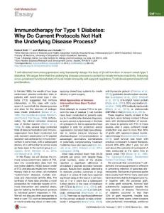 Cell Metabolism-2017-Immunotherapy for Type 1 Diabetes- Why Do Current Protocols Not Halt the Underlying Disease Process?
