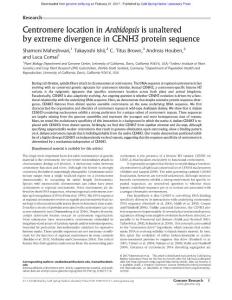 Genome Res.-2017-Maheshwari-Centromere location in Arabidopsis is unaltered by extreme divergence in CENH3 protein sequence