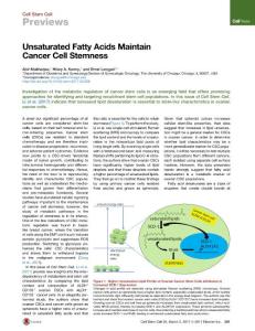 Cell Stem Cell-2017-Unsaturated Fatty Acids Maintain Cancer Cell Stemness