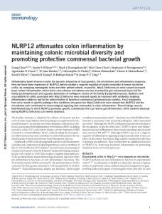 ni.3690-NLRP12 attenuates colon inflammation by maintaining colonic microbial diversity and promoting protective commensal bacterial growth
