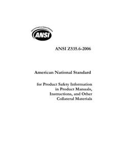 美国国家标准 ANSI Z535.6-2006 产品安全信息在产品说明书 指令和其他周边资料（45P）