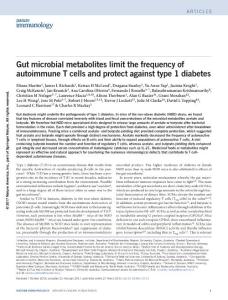 ni.3713-Gut microbial metabolites limit the frequency of autoimmune T cells and protect against type 1 diabetes