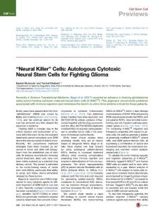 Cell Stem Cell-2017-“Neural Killer” Cells Autologous Cytotoxic Neural Stem Cells for Fighting Glioma