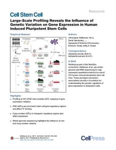 Cell Stem Cell-2017-Large-Scale Profiling Reveals the Influence of Genetic Variation on Gene Expression in Human Induced Pluripotent Stem Cells
