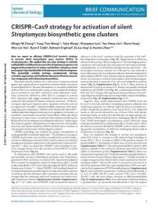 nchembio.2341-CRISPR–Cas9 strategy for activation of silent Streptomyces biosynthetic gene clusters