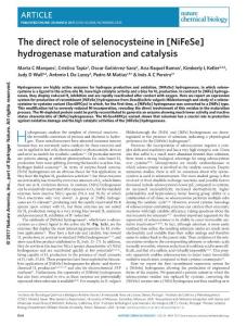 nchembio.2335-The direct role of selenocysteine in [NiFeSe] hydrogenase maturation and catalysis