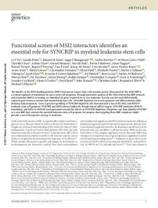 ng.3854-Functional screen of MSI2 interactors identifies an essential role for SYNCRIP in myeloid leukemia stem cells