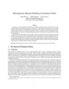 Heterogeneous Material Modeling with Distance Fields