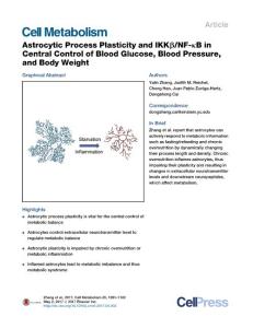 Cell Metabolism-2017-Astrocytic Process Plasticity and IKKβ-NF-κB in Central Control of Blood Glucose, Blood Pressure, and Body Weight