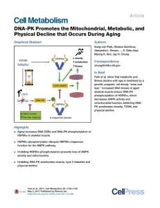 Cell Metabolism-2017-DNA-PK Promotes the Mitochondrial, Metabolic, and Physical Decline that Occurs During Aging