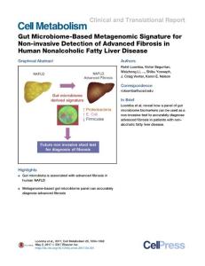 Cell Metabolism-2017-Gut Microbiome-Based Metagenomic Signature for Non-invasive Detection of Advanced Fibrosis in Human Nonalcoholic Fatty Liver Disease