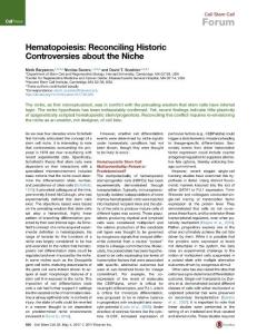 Cell Stem Cell-2017-Hematopoiesis Reconciling Historic Controversies about the Niche