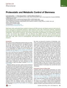 Cell Stem Cell-2017-Proteostatic and Metabolic Control of Stemness