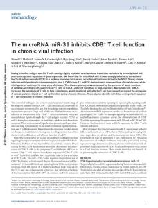 ni.3755-The microRNA miR-31 inhibits CD8+ T cell function in chronic viral infection