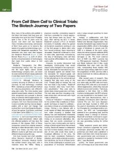 Cell Stem Cell-2017-From Cell Stem Cell to Clinical Trials The Biotech Journey of Two Papers