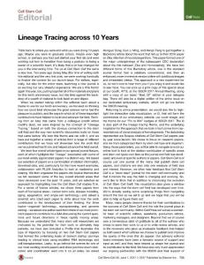Cell Stem Cell-2017-Lineage Tracing across 10 Years
