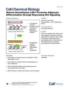 Cell-Chemical-Biology_2016_Histone-Demethylase-LSD1-Promotes-Adipocyte-Differentiation-through-Repressing-Wnt-Signaling
