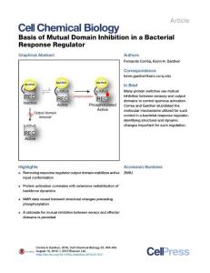 Cell-Chemical-Biology_2016_Basis-of-Mutual-Domain-Inhibition-in-a-Bacterial-Response-Regulator