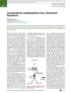 Cell-Chemical-Biology_2016_Combinatorial-Lanthipeptides-from-a-Ruminant-Bacterium