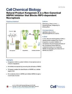 Cell-Chemical-Biology_2016_Natural-Product-Kongensin-A-is-a-Non-Canonical-HSP90-Inhibitor-that-Blocks-RIP3-dependent-Necroptosis