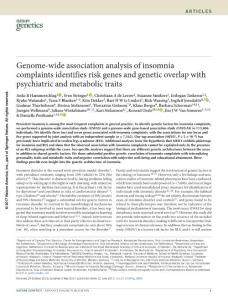 ng.3888-Genome-wide association analysis of insomnia complaints identifies risk genes and genetic overlap with psychiatric and metabolic traits