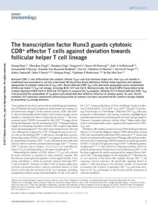 ni.3773-The transcription factor Runx3 guards cytotoxic CD8+ effector T cells against deviation towards follicular helper T cell lineage