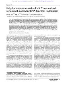 Genome Res.-2017-Sun- Dehydration stress extends mRNA 3′ untranslated regions with noncoding RNA functions in Arabidopsis