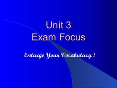 Unit 3-Exam focus-Vocabulary