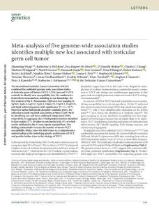 ng.3879-Meta-analysis of five genome-wide association studies identifies multiple new loci associated with testicular germ cell tumor