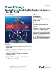 Current Biology-2017-Species Interactions Drive Fish Biodiversity Loss in a High-CO2 World