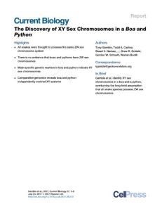 Current Biology-2017-The Discovery of XY Sex Chromosomes in a Boa and Python