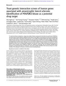 Genome Res.-2017-Jo-Yeast genetic interaction screen of human genes associated with amyotrophic lateral sclerosis identification of MAP2K5 kinase as a potential drug target