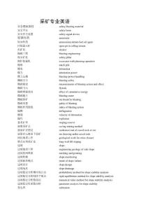 采矿专业英语大全