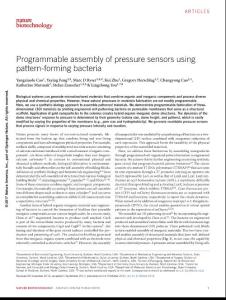 nbt.3978-Programmable assembly of pressure sensors using pattern-forming bacteria