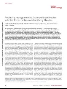 nbt.3963-Replacing reprogramming factors with antibodies selected from combinatorial antibody libraries