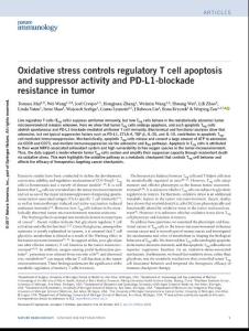 ni.3868-Oxidative stress controls regulatory T cell apoptosis and suppressor activity and PD-L1-blockade resistance in tumor