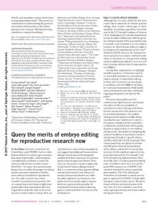 nbt.4000-Query the merits of embryo editing for reproductive research now